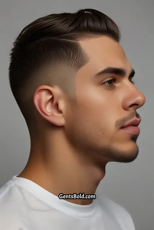 5. High Contrast Mid Fade with Buzzed Sides
