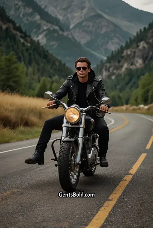6. Black Hoodie with a Leather Jacket