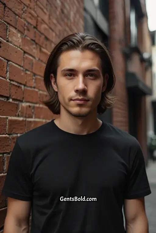 7. Shoulder Length Hair with Tapered Sides