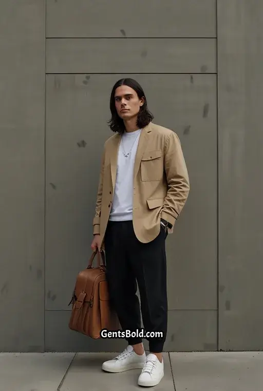 8. Black Hoodie with an Oversized Blazer