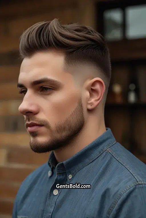 8. Tapered Mid Fade with Side Part