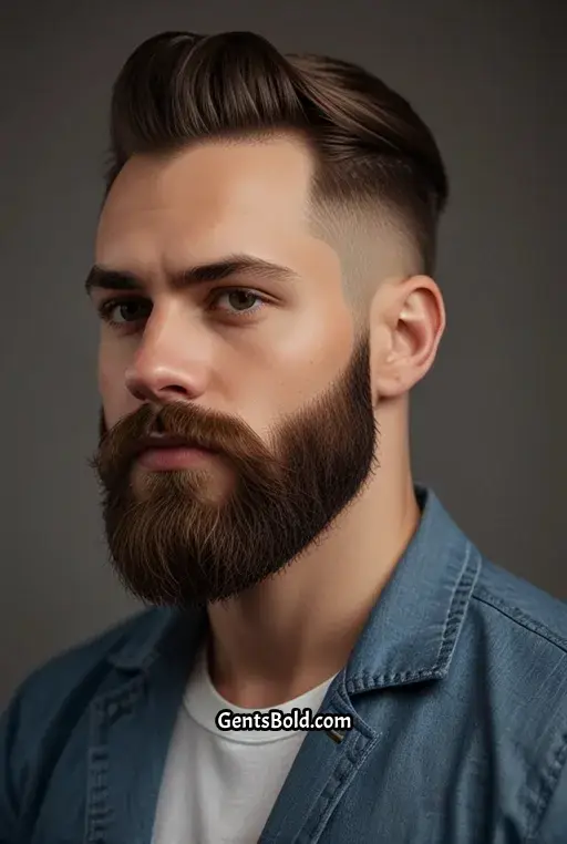 9. Undercut Mid Fade with Beard