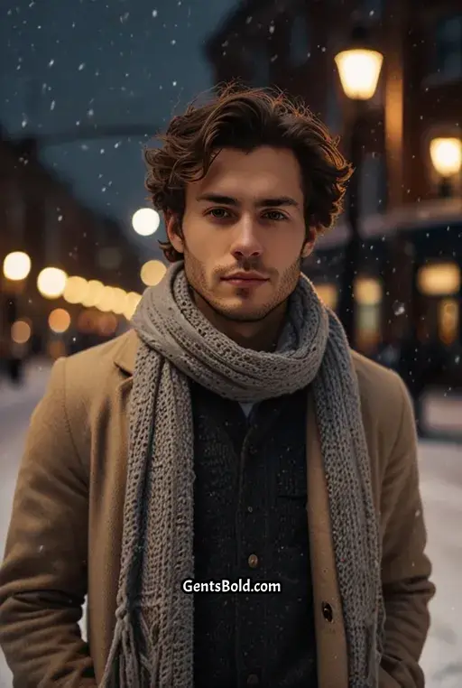 1. Stylish Casual Winter Look with a Knit Scarf