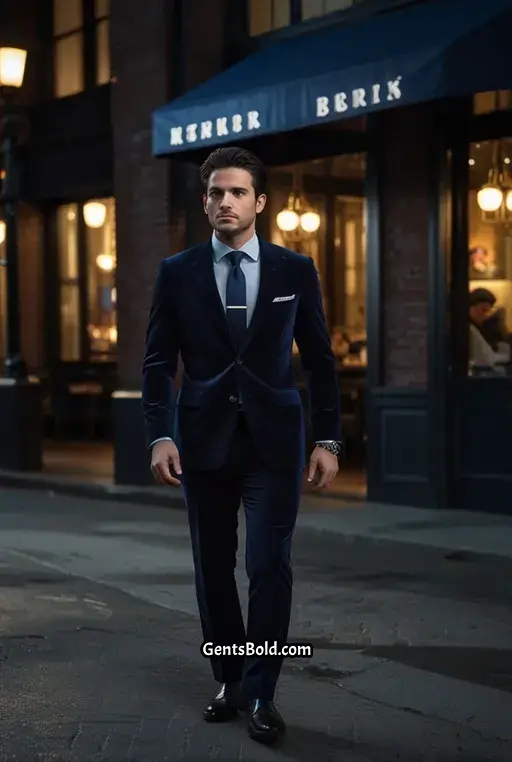 10. Midnight Blue Evening Wear Look