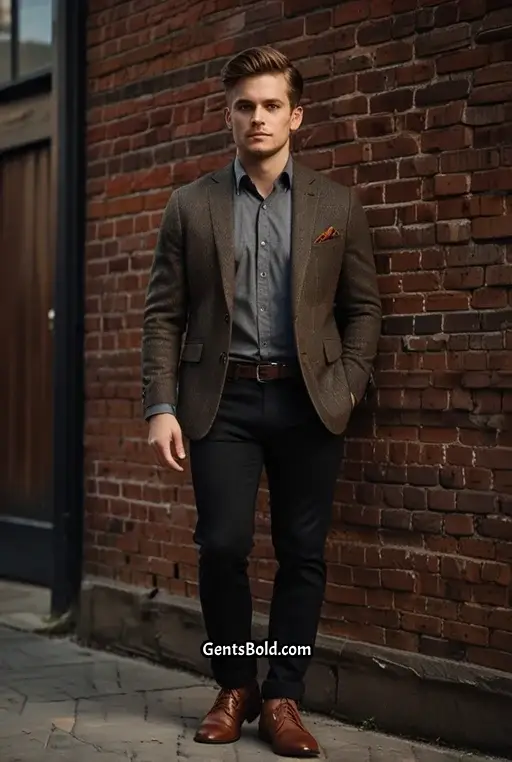 10. Tweed Blazer and Dark Jeans