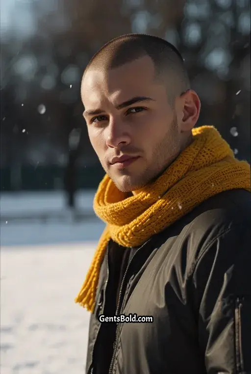 12. Sporty Winter Style with a Bright Scarf