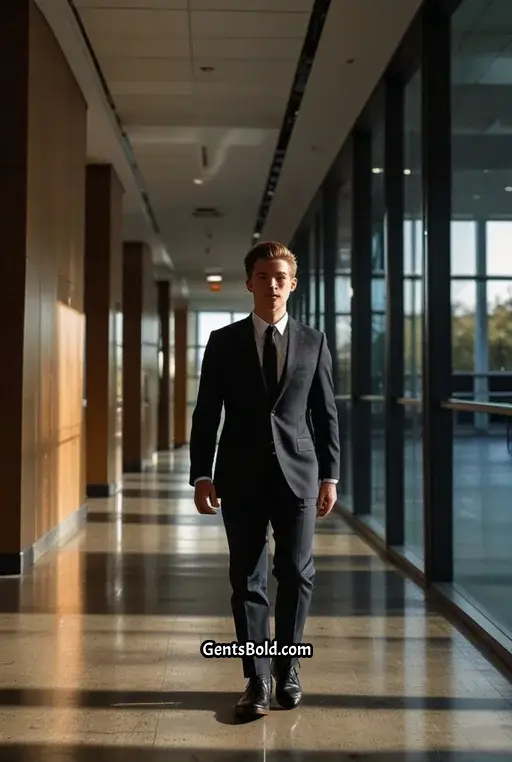 14. Navy Blazer with Black Dress Pants