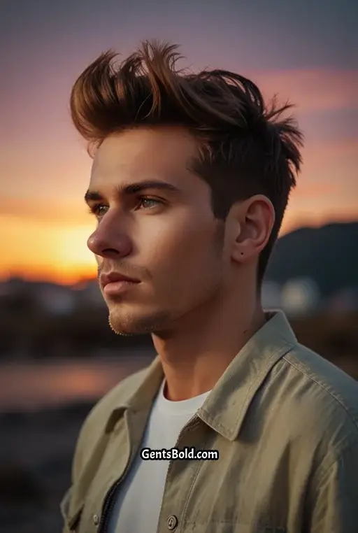 17. Natural Quiff with Textured Finish