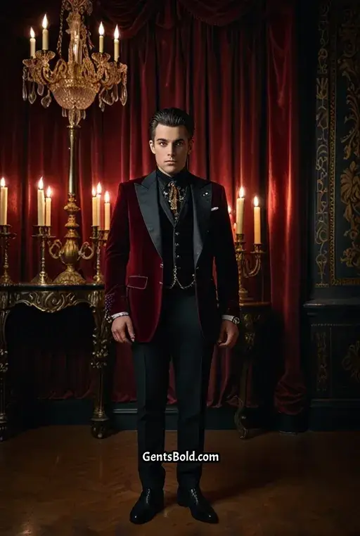 17. Velvet Blazer with Leather Pants