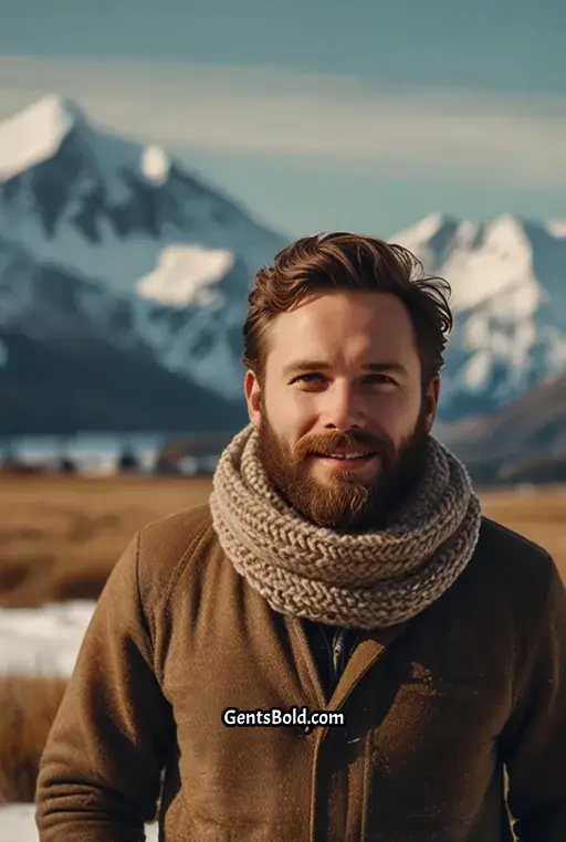 17. Winter Mountain Adventure Look with a Thick Scarf