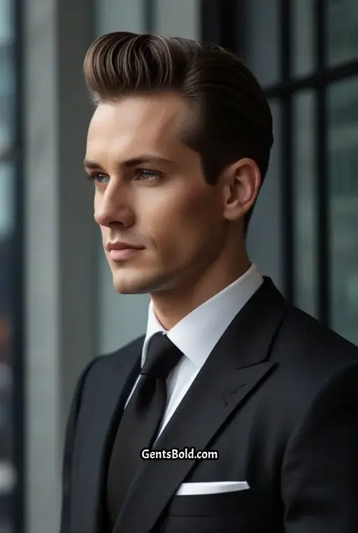 18. Slicked Quiff with Defined Lines