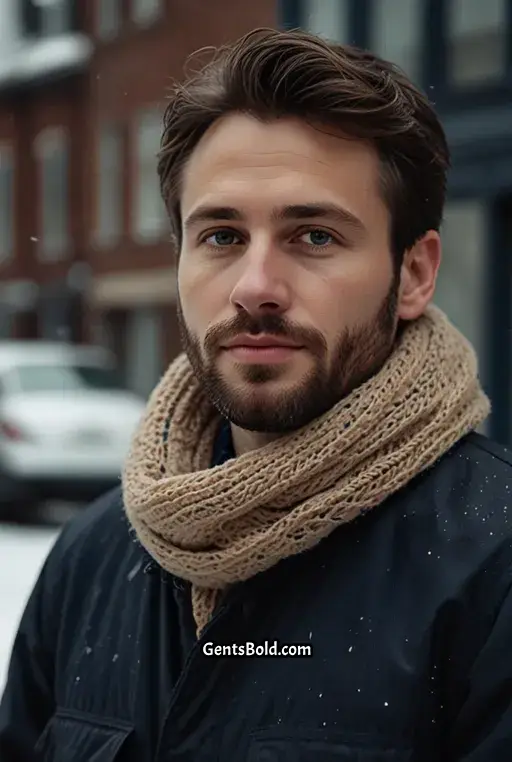 19. Casual Winter Look with a Neutral Scarf