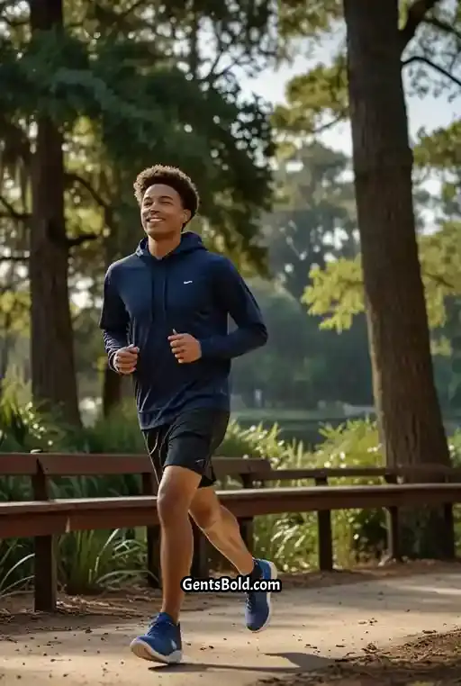 2. Navy Hoodie with Black Training Shorts