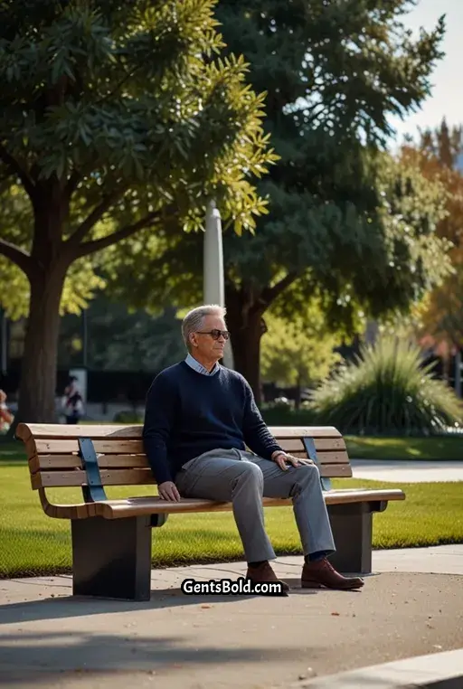 20. Light Gray Pants with Dark Blue Stripes