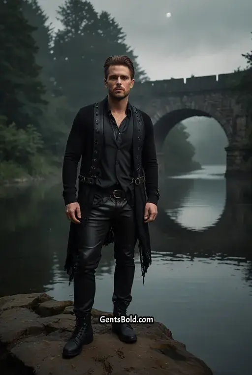 21. Asymmetrical Cardigan with Leather Harness