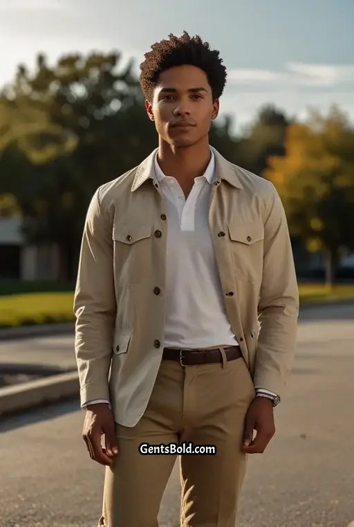 21. Casual Jacket with Khaki Pants