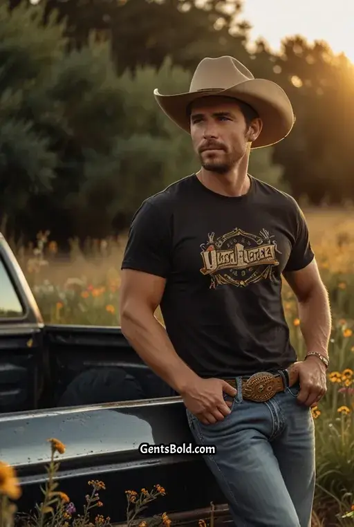 25. Casual Graphic Tee with Cowboy Boots