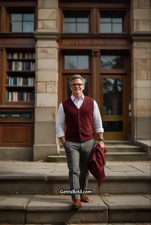 3. Button Down Shirt with a Sweater Vest
