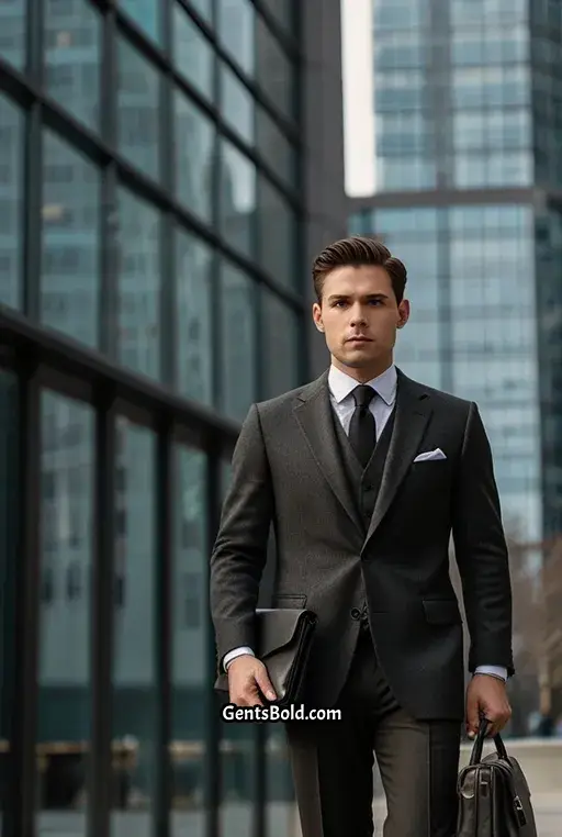 3. Charcoal Gray Business Casual Ensemble