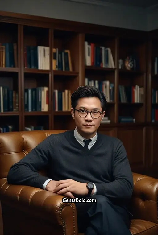 4. Charcoal Sweater With Navy Dress Pants
