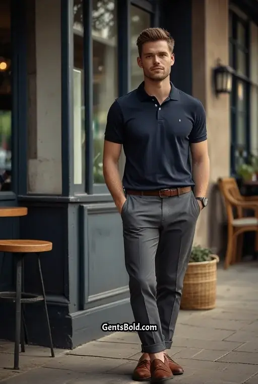 4. Slim Fit Polo and Tailored Trousers