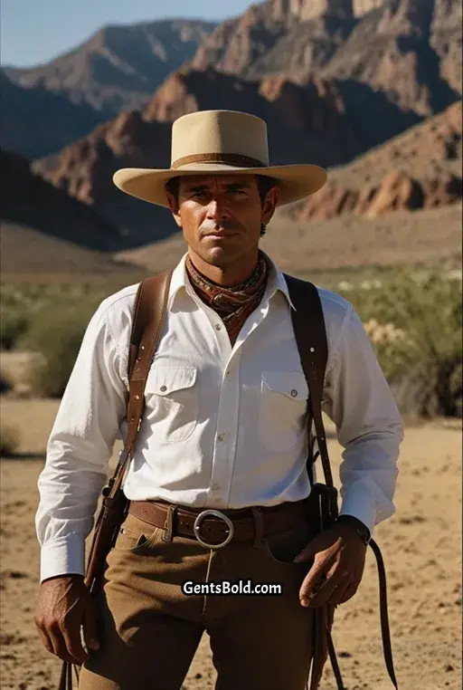 5. White Shirt and Leather Chaps