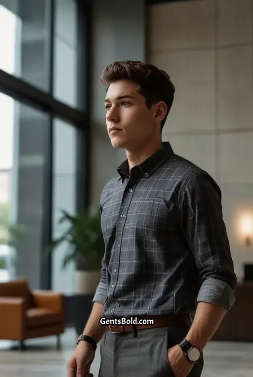 6. Plaid Shirt With Black Chinos