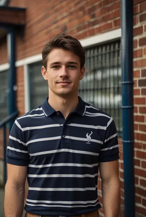 6. Striped Rugby Shirt with Dark Jeans