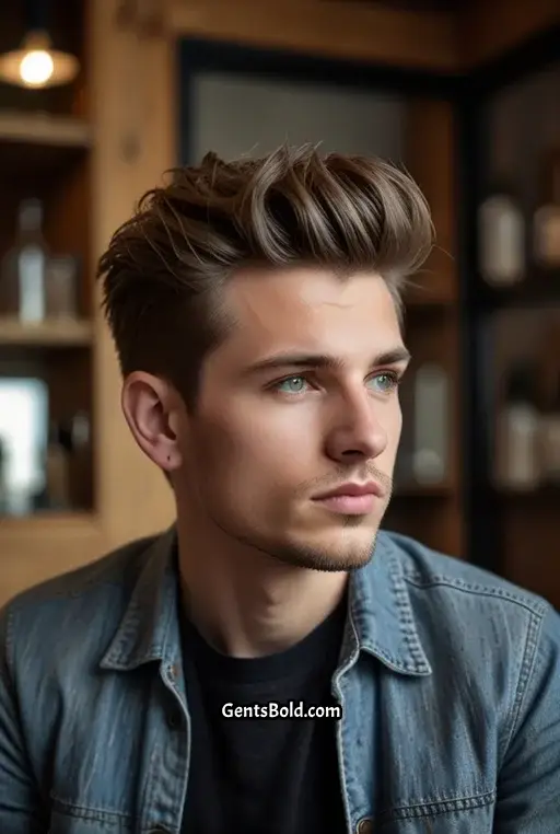 6. Textured Quiff with Tousled Layers
