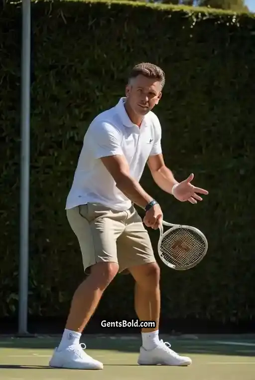 7. White Polo Shirt with Khaki Joggers