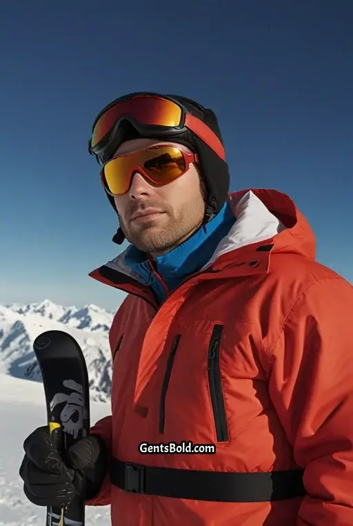 8. Outdoor Winter Adventure with a Red Puffer Jacket