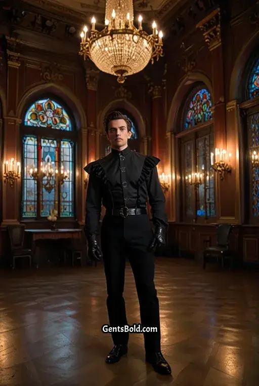 8. Ruffled Shirt with Corset Belt