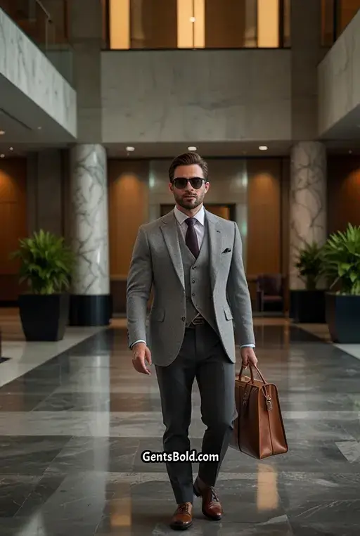 9. Crisp All Gray Smart Casual Fit