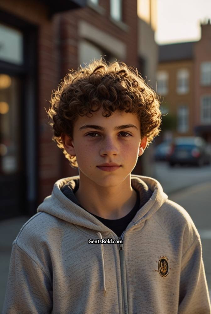 14. Short Curls with Temple Fade