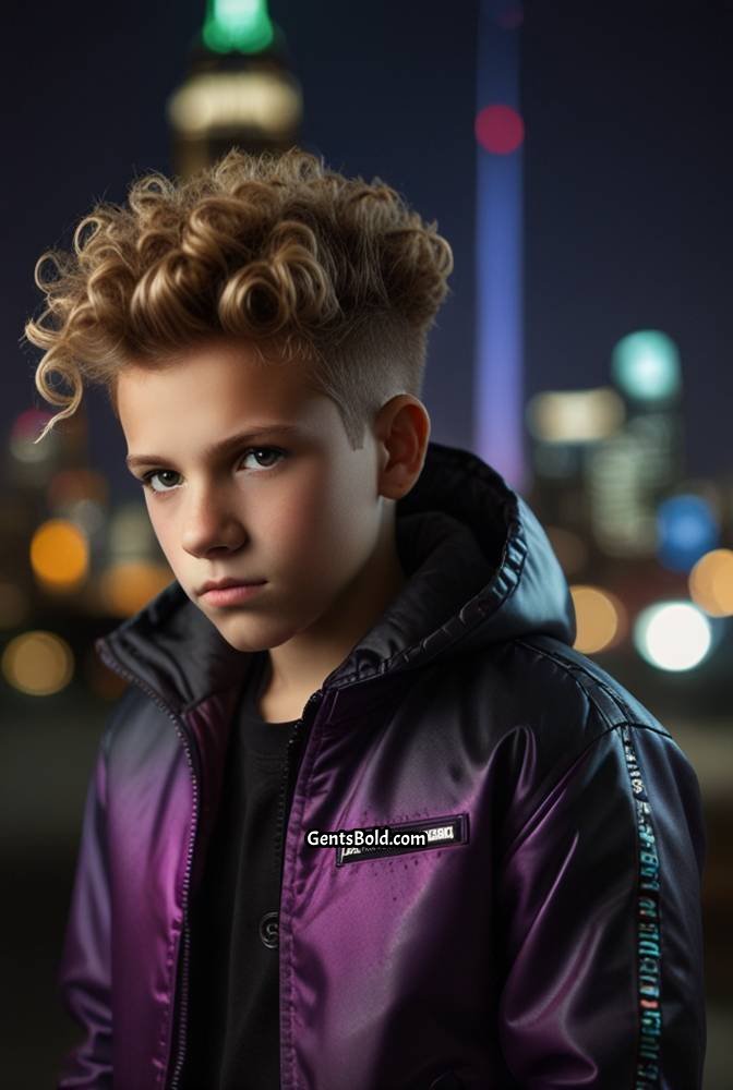 15. Curly Faux Hawk with Faded Sides