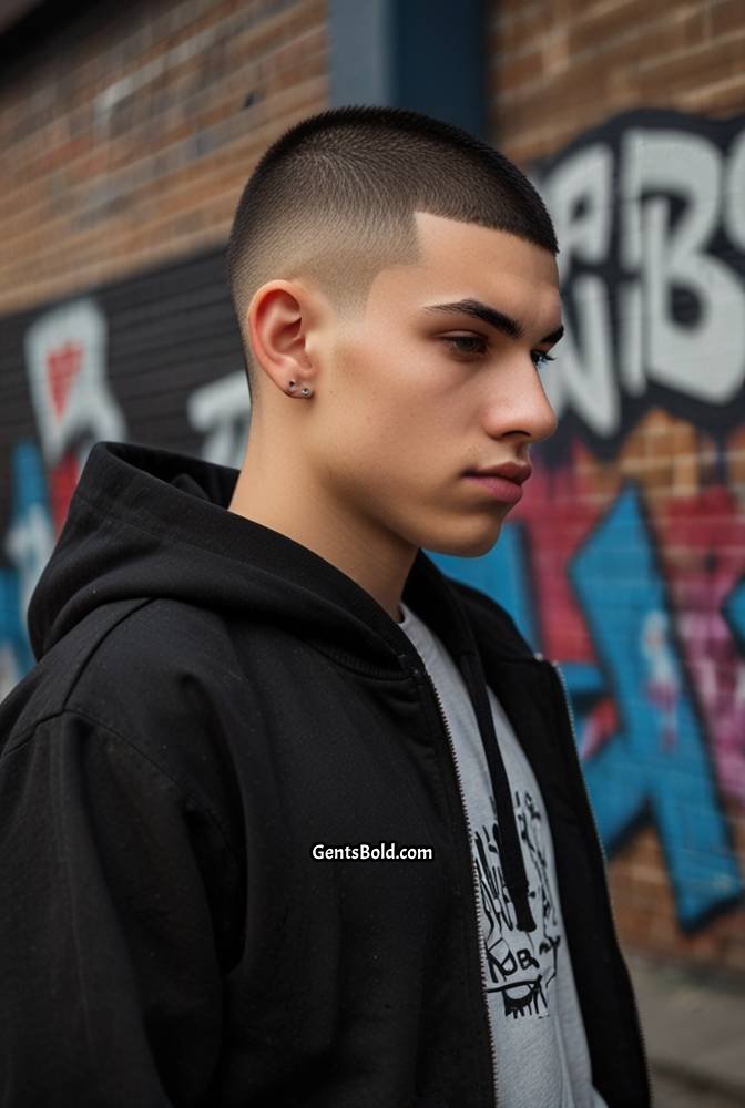 22. Sharp Buzz Cut with Fade