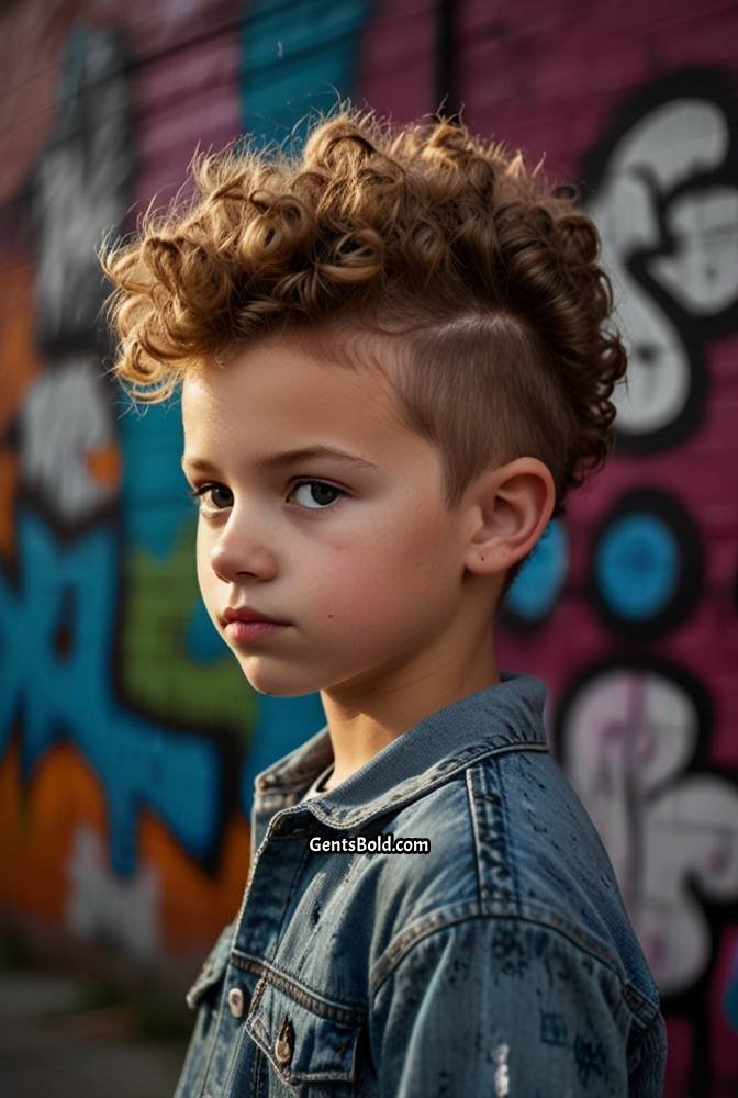 4. Curly Mohawk with Shaved Sides