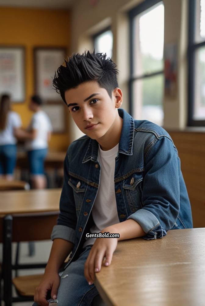 5. Spiky Hair with Low Fade