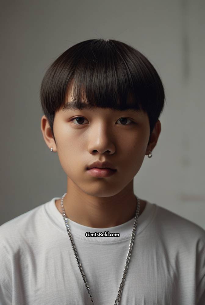 5. Straight-Cut Bowl Hairstyle with Modern Edge