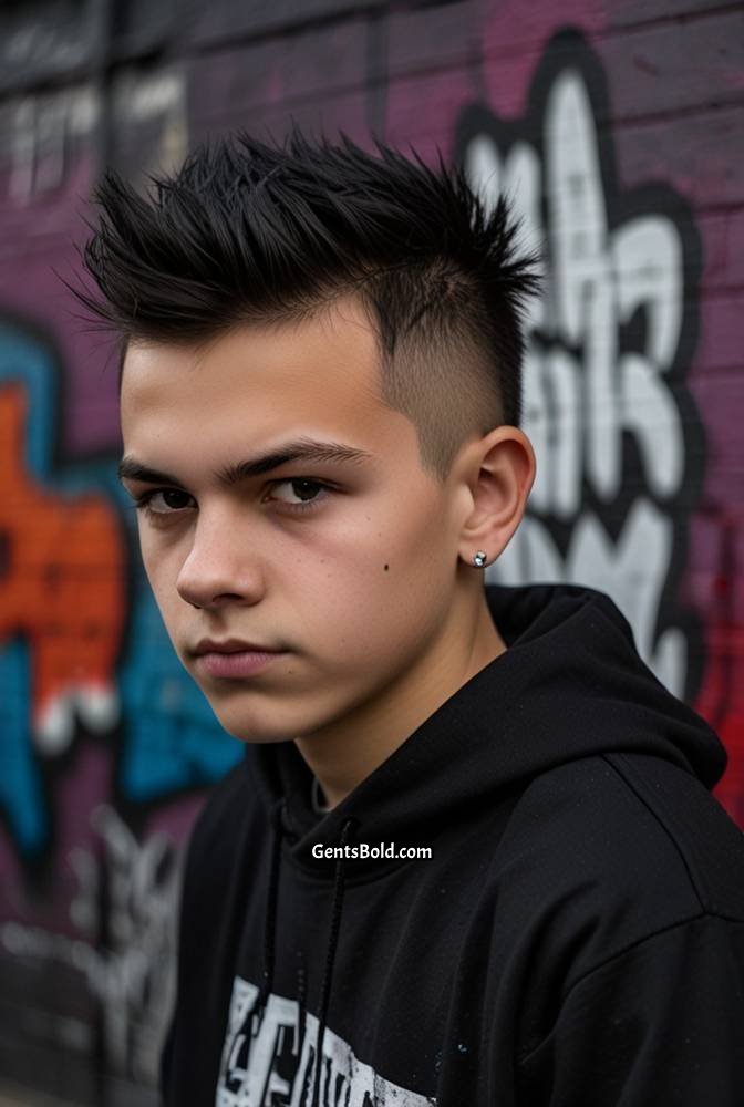 7. Spiky Hair with Mid Fade