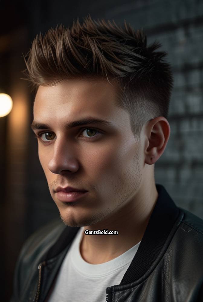 7. Spiky Textured Cut with Low Fade