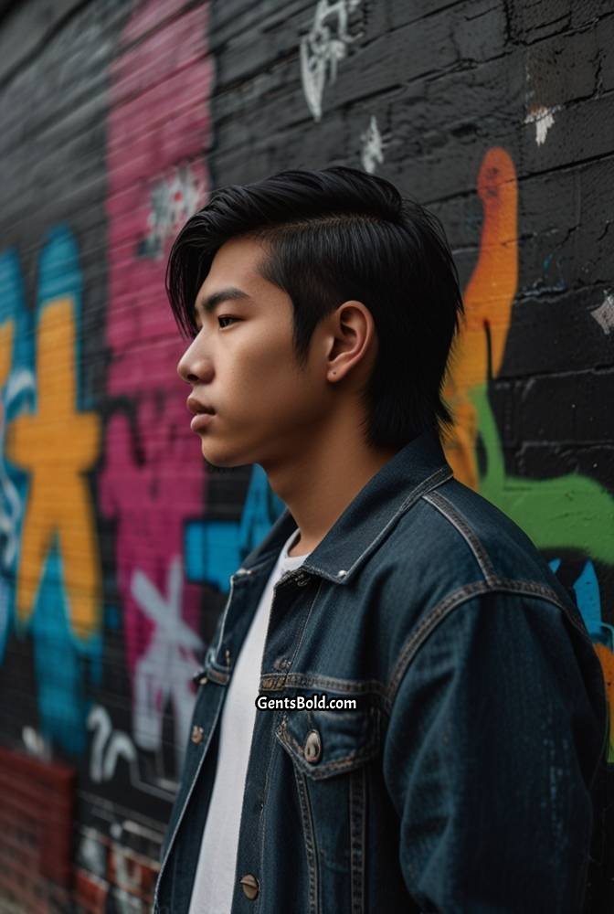 8. Edgy Mullet with Taper Fade