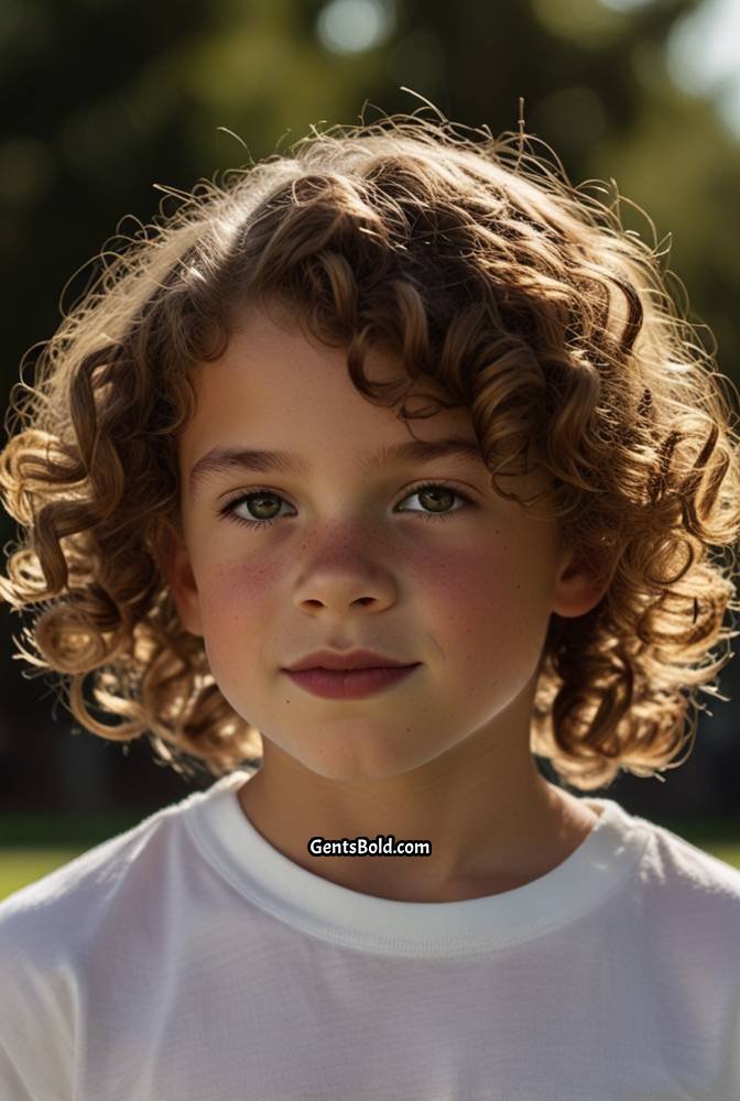 8. Natural Curls with a Mid Fade